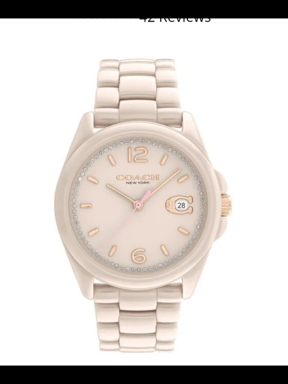 COACH New York Pink Ceramic Bracelet Watch